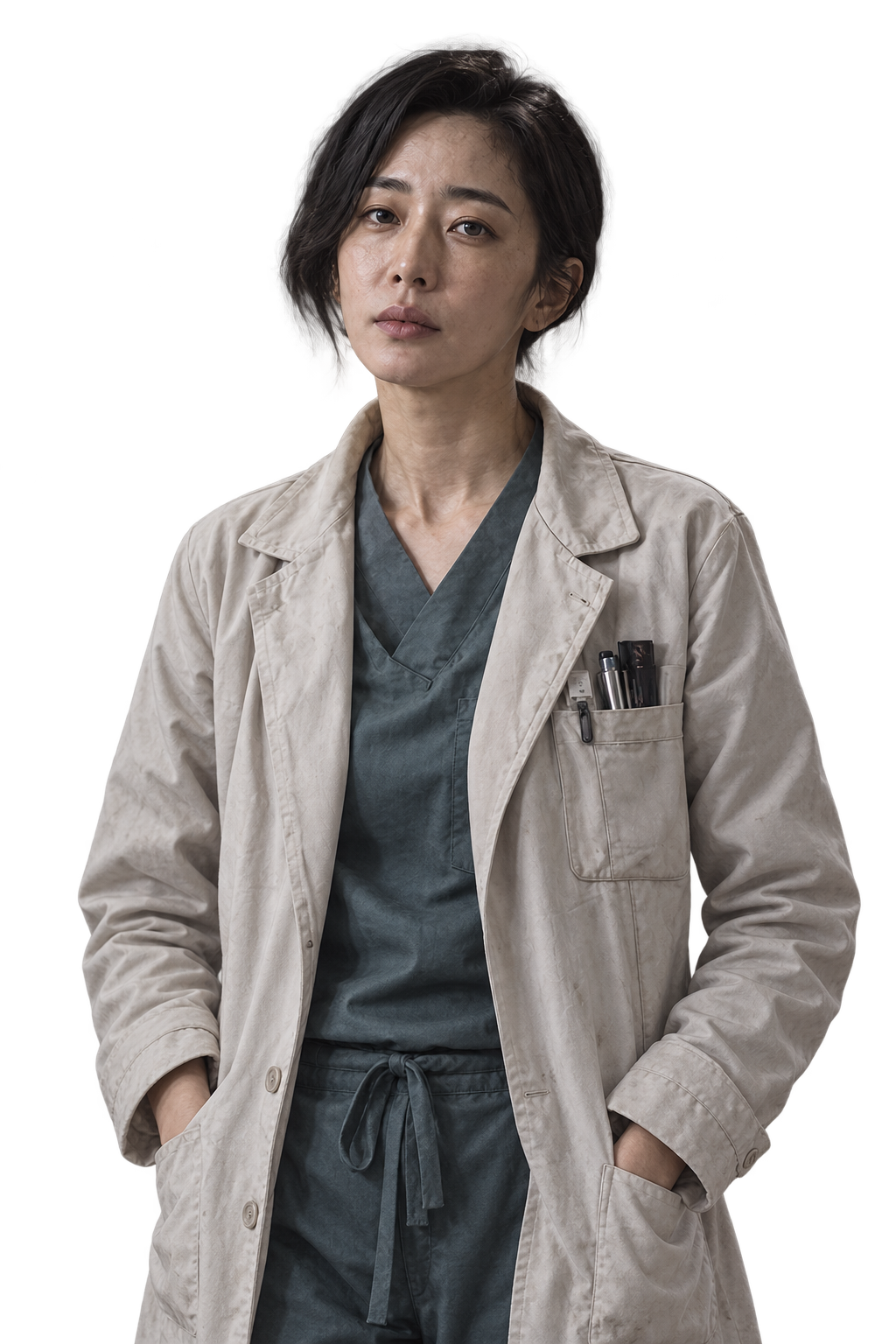 흰 의료복을 입은 이진
